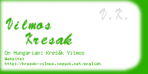 vilmos kresak business card